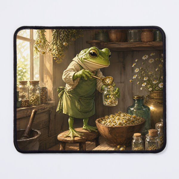 Item preview, The Herbalist's Pantry - Cute Cottagecore Frog designed and sold by bapupa.