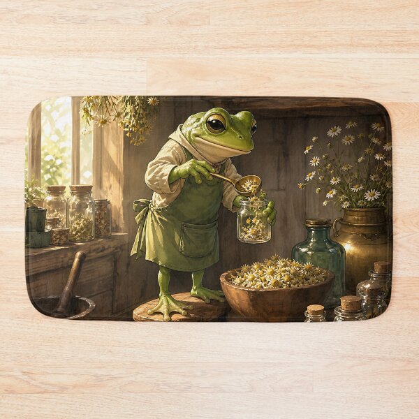 Item preview, The Herbalist's Pantry - Cute Cottagecore Frog designed and sold by bapupa.