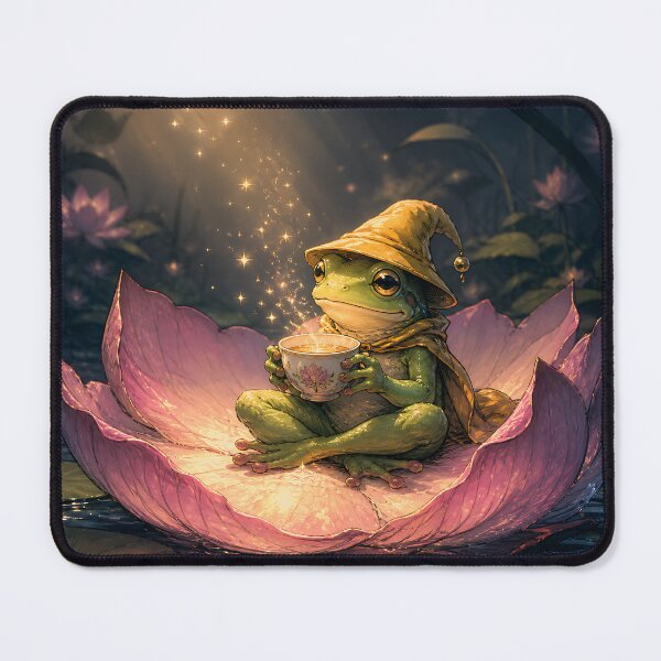 Item preview, The Star-Lotus Tea Party - Cute Cottagecore Frog designed and sold by bapupa.
