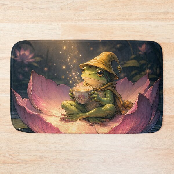 Item preview, The Star-Lotus Tea Party - Cute Cottagecore Frog designed and sold by bapupa.