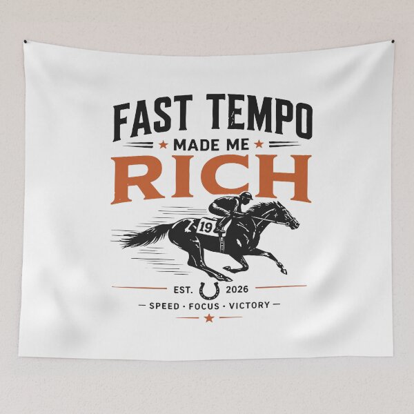 Item preview, Funny Horse Racing Fast Tempo Made Me Rich Race Day Design designed and sold by kiralynstration.