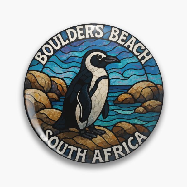 Item preview, Boulders Beach South Africa Penguin Stained Glass designed and sold by TomFrontierArt.