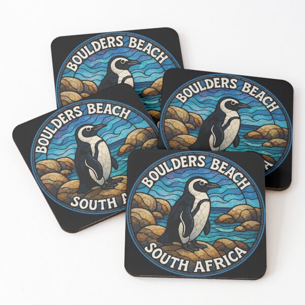 Item preview, Boulders Beach South Africa Penguin Stained Glass designed and sold by TomFrontierArt.