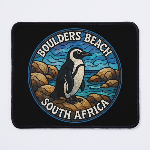 Item preview, Boulders Beach South Africa Penguin Stained Glass designed and sold by TomFrontierArt.