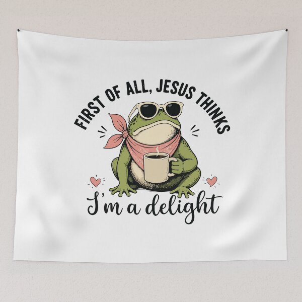 Item preview, Funny Christian Frog Jesus Thinks I’m a Delight Cute Humor designed and sold by kiralynstration.