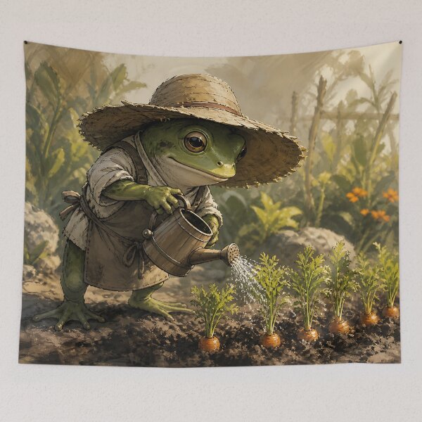 Item preview, The Vegetable Patch - Cute Cottagecore Frog designed and sold by bapupa.