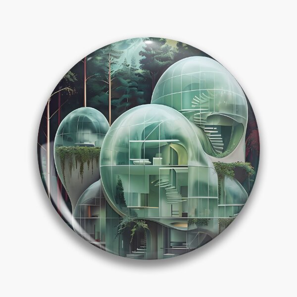 Item preview, LIVING IN A BUBBLE - Surreal Cosmic Forest Architecture designed and sold by Modern Nest Art.