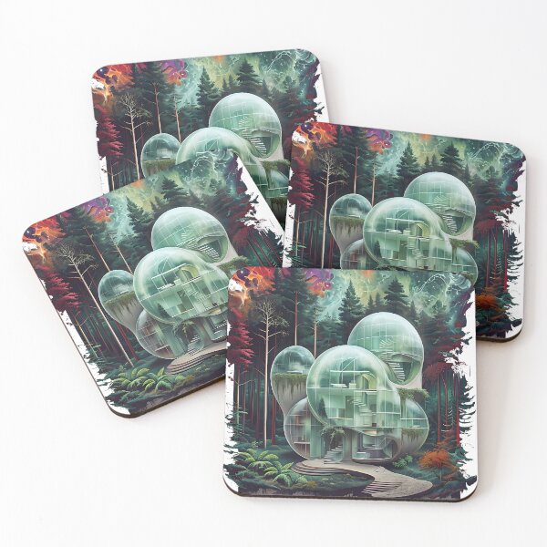 Item preview, LIVING IN A BUBBLE - Surreal Cosmic Forest Architecture designed and sold by Modern Nest Art.