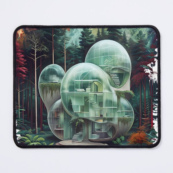 Item preview, LIVING IN A BUBBLE - Surreal Cosmic Forest Architecture designed and sold by Modern Nest Art.