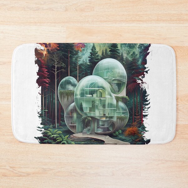 Item preview, LIVING IN A BUBBLE - Surreal Cosmic Forest Architecture designed and sold by Modern Nest Art.