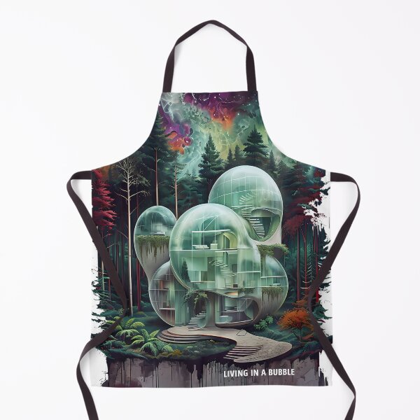 Item preview, LIVING IN A BUBBLE - Surreal Cosmic Forest Architecture designed and sold by Modern Nest Art.