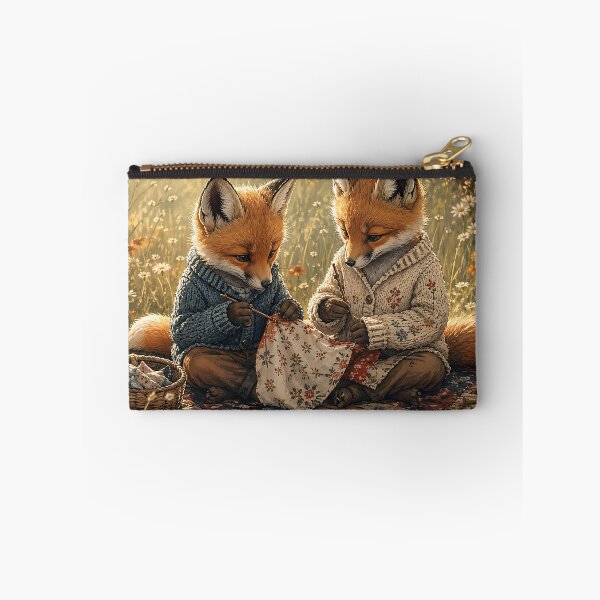 Item preview, Fox Cub Quilting Bee - Whimsical Cottagecore designed and sold by bapupa.