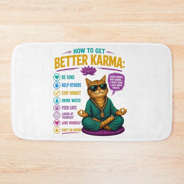 Item preview, Better Karma Cat – Funny Zen Cat T-Shirt with Attitude designed and sold by Aimetoi.