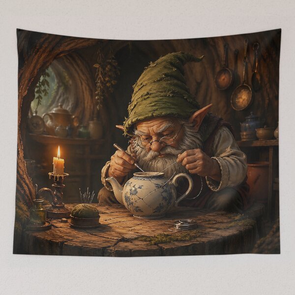 Item preview, Gnome’s Tea Workshop - Whimsical Cottagecore designed and sold by bapupa.