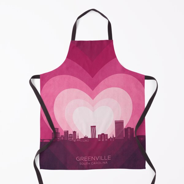 Item preview, Greenville South Carolina Skyline Hearts Pink designed and sold by ArtPrints.