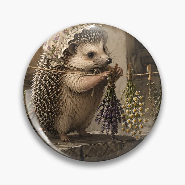 Item preview, Hedgehog Herb Drying - Whimsical Cottagecore designed and sold by bapupa.