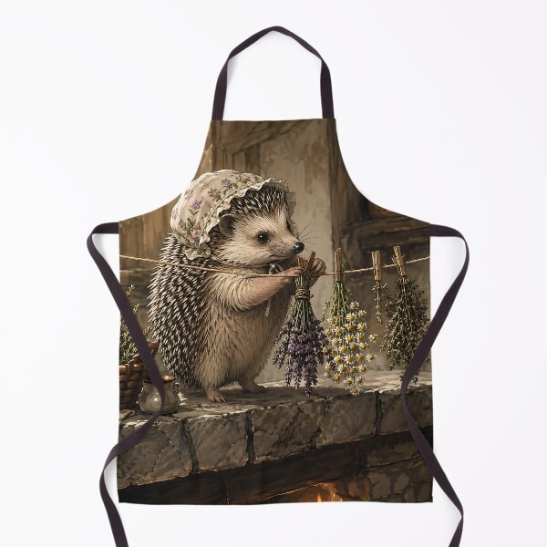 Item preview, Hedgehog Herb Drying - Whimsical Cottagecore designed and sold by bapupa.