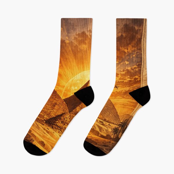 Item preview, Ancient Egyptian Pyramids Sunset | Golden Desert Pharaoh Aesthetic Art designed and sold by Queen Cleopatra.