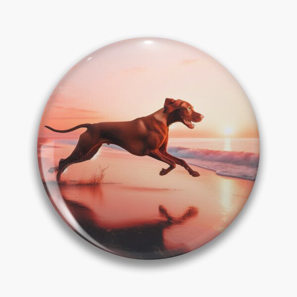 Item preview, Vizsla Dog at Sunset – Beach Run Art designed and sold by Dogandesighn.