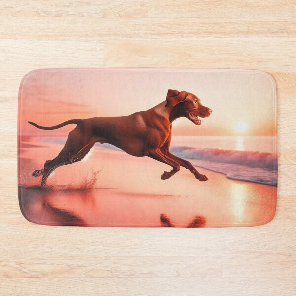 Item preview, Vizsla Dog at Sunset – Beach Run Art designed and sold by Dogandesighn.