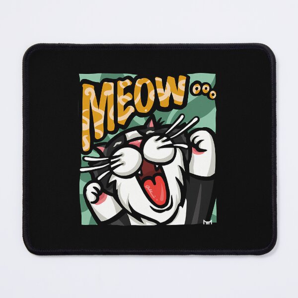 Item preview, Energetic Meow Tuxedo Cat Comic Pop Art designed and sold by Paidobento.