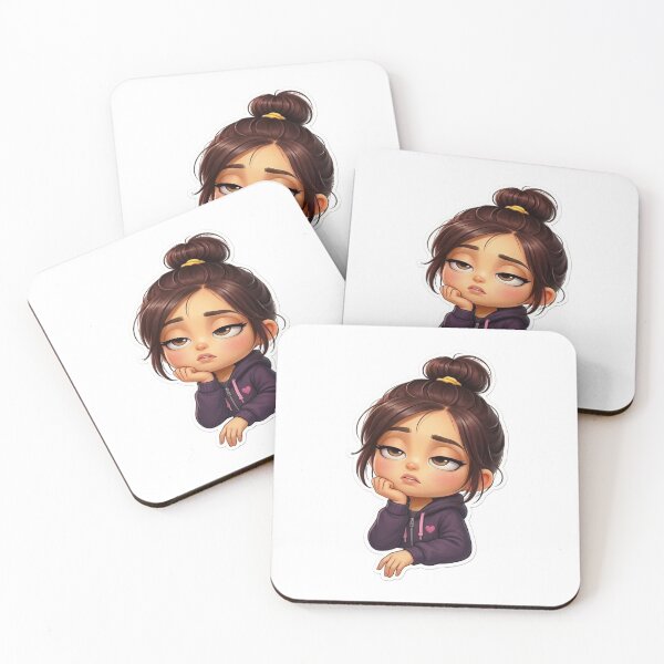 Item preview, Cute Bored Girl Sticker PNG | Kawaii Chibi Reaction Emoji | Moody Cartoon Girl Sticker | Digital Download for WhatsApp & Telegram designed and sold by ashwin131.