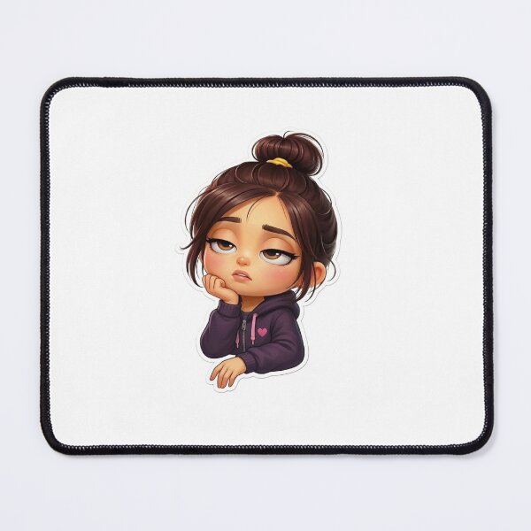 Item preview, Cute Bored Girl Sticker PNG | Kawaii Chibi Reaction Emoji | Moody Cartoon Girl Sticker | Digital Download for WhatsApp & Telegram designed and sold by ashwin131.