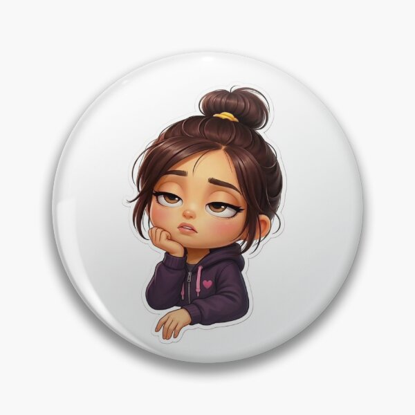 Item preview, Cute Bored Girl Sticker PNG | Kawaii Chibi Reaction Emoji | Moody Cartoon Girl Sticker | Digital Download for WhatsApp & Telegram designed and sold by ashwin131.