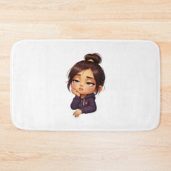 Item preview, Cute Bored Girl Sticker PNG | Kawaii Chibi Reaction Emoji | Moody Cartoon Girl Sticker | Digital Download for WhatsApp & Telegram designed and sold by ashwin131.
