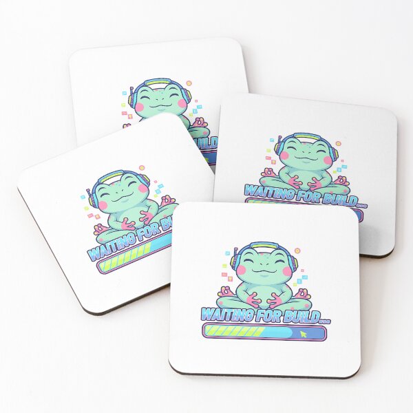 Item preview, Cute Frog Gamer Waiting for Build – Funny Programming & Coding Progress Bar Design designed and sold by Urben Loop.