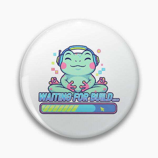 Item preview, Cute Frog Gamer Waiting for Build – Funny Programming & Coding Progress Bar Design designed and sold by Urben Loop.