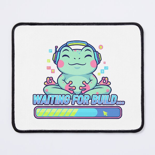 Item preview, Cute Frog Gamer Waiting for Build – Funny Programming & Coding Progress Bar Design designed and sold by Urben Loop.