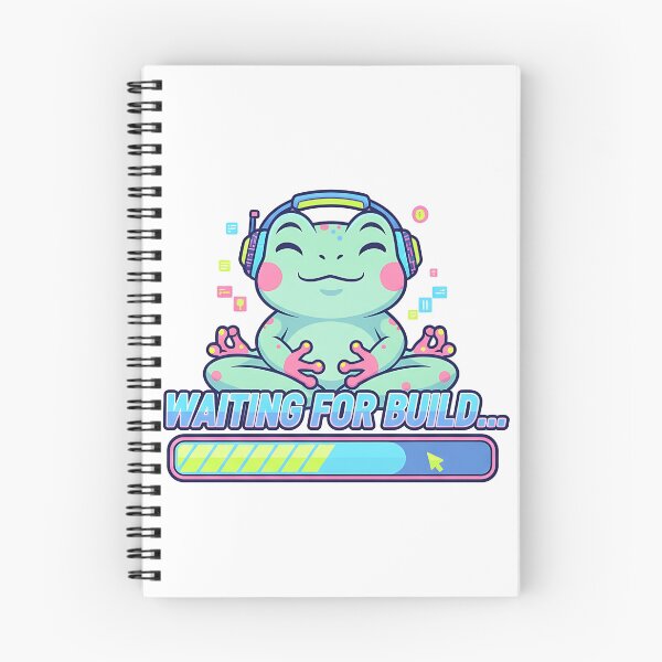 Item preview, Cute Frog Gamer Waiting for Build – Funny Programming & Coding Progress Bar Design designed and sold by Urben Loop.