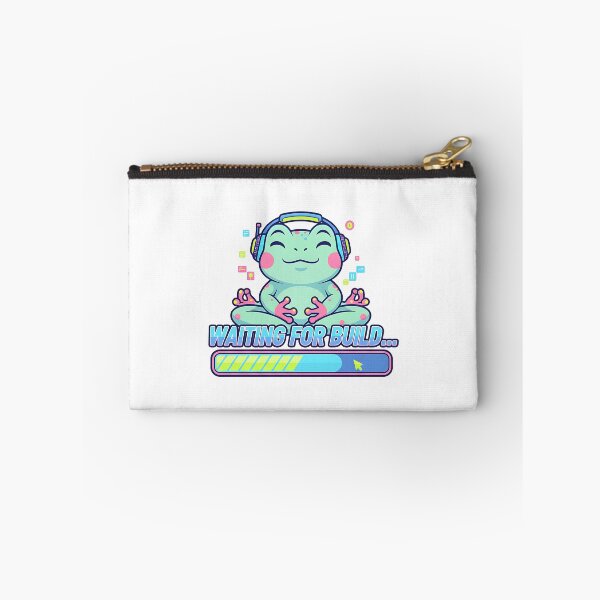 Item preview, Cute Frog Gamer Waiting for Build – Funny Programming & Coding Progress Bar Design designed and sold by Urben Loop.