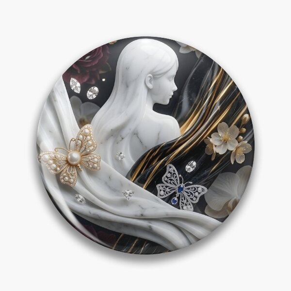 Item preview, Elegant Marble Muse with Floral Accents designed and sold by aashcreat.