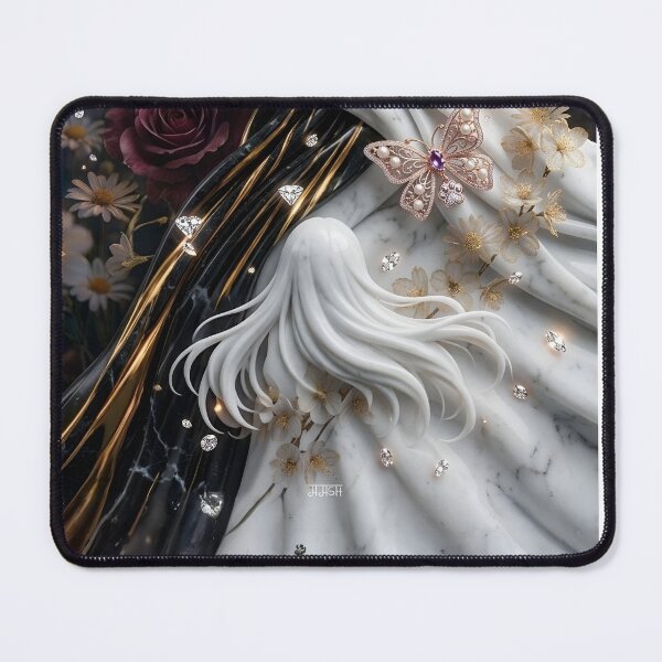 Item preview, Elegant Marble Muse with Floral Accents designed and sold by aashcreat.