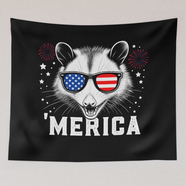 Item preview, Funny Possum Merica 4th of July Sunglasses Opossum designed and sold by will freed18.