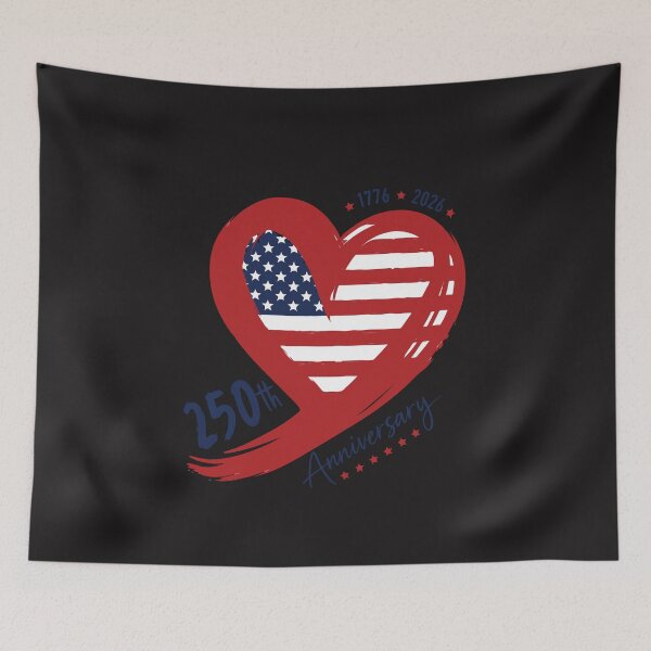 Item preview, USA 250th Anniversary Patriotic Flag 250 Years America Heart designed and sold by kiralynstration.