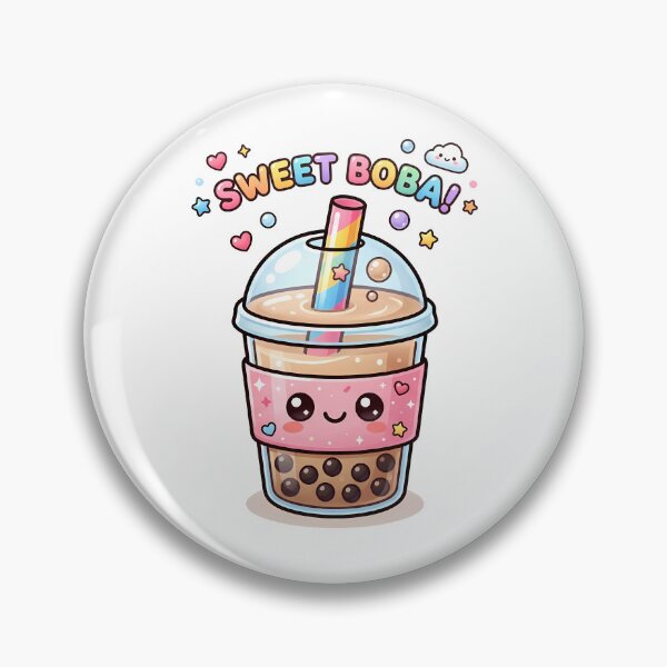 Item preview,  Cute Colorful Boba Tea – Kawaii Bubble Tea Illustration designed and sold by BobaBunny76.