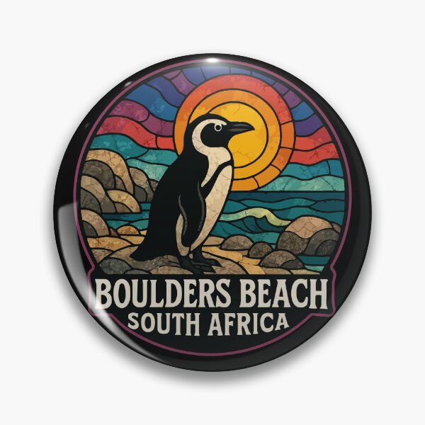 Item preview, Boulders Beach South Africa Penguin Stained Glass Art designed and sold by TomFrontierArt.