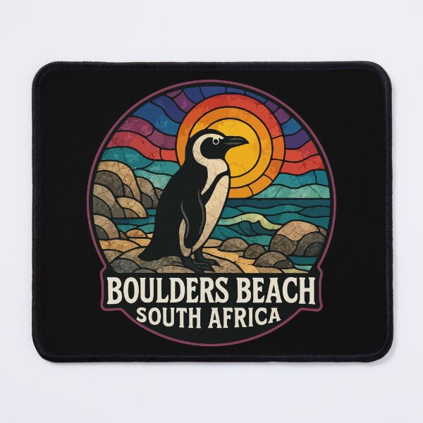 Item preview, Boulders Beach South Africa Penguin Stained Glass Art designed and sold by TomFrontierArt.