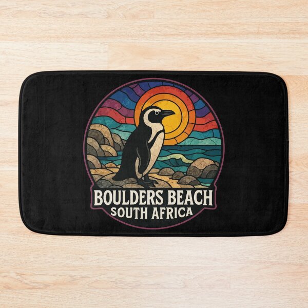 Item preview, Boulders Beach South Africa Penguin Stained Glass Art designed and sold by TomFrontierArt.
