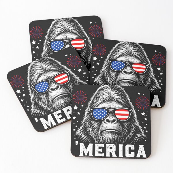 Item preview, Funny Bigfoot Merica 4th of July Sunglasses Bigfoot designed and sold by will freed18.