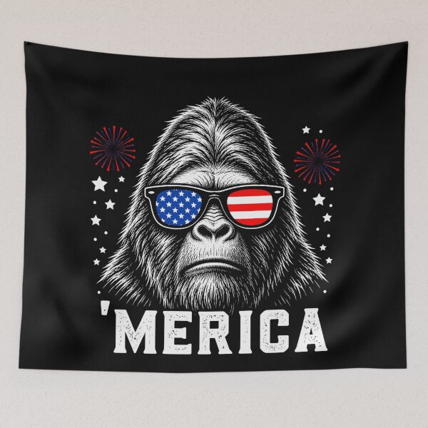 Item preview, Funny Bigfoot Merica 4th of July Sunglasses Bigfoot designed and sold by will freed18.