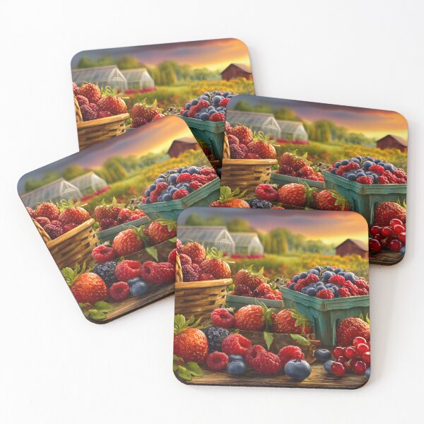 Item preview, Vibrant Harvest of Fresh Berries at Sunset designed and sold by Artessie.