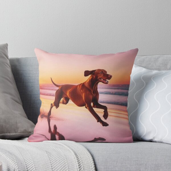 Item preview, Vizsla Dog at Sunset – Beach Run Art designed and sold by Dogandesighn.