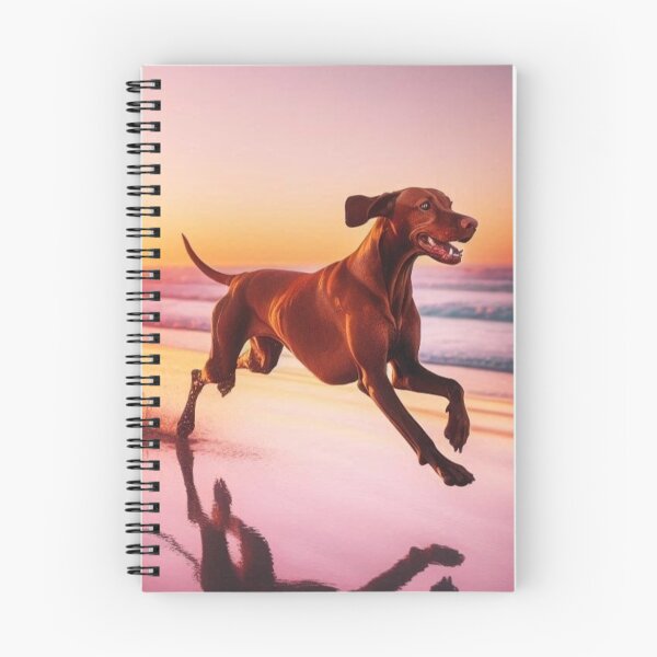 Item preview, Vizsla Dog at Sunset – Beach Run Art designed and sold by Dogandesighn.
