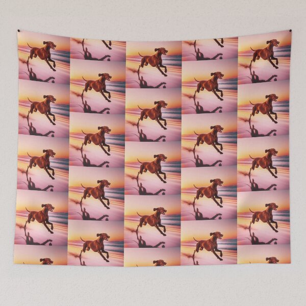Item preview, Vizsla Dog at Sunset – Beach Run Art designed and sold by Dogandesighn.