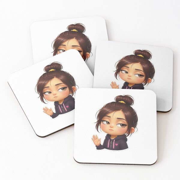 Item preview, Cute Attitude Girl Sticker PNG | Kawaii Chibi Reaction Emoji | Sassy Cartoon Girl Sticker | Digital Download for WhatsApp & Telegram designed and sold by ashwin131.