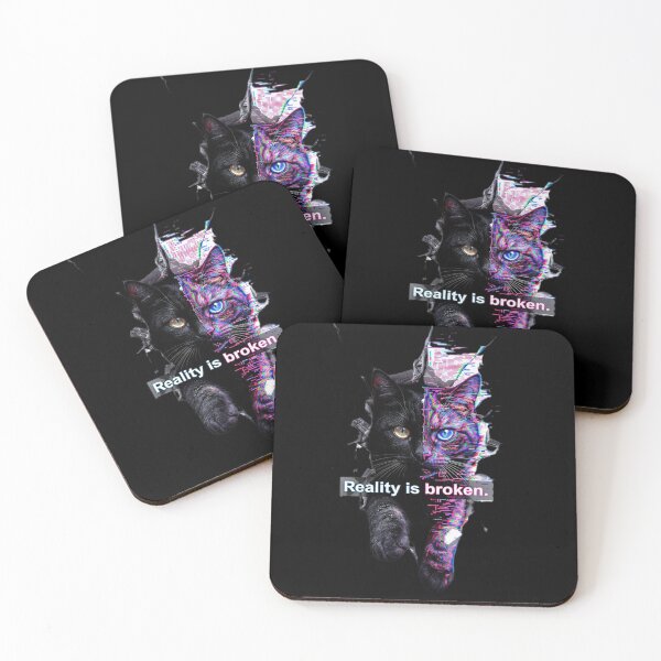 Item preview, Glitch Cat Reality Is Broken designed and sold by Luna's World - Moody Vibes Studio.